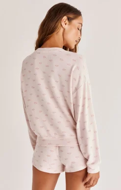 Discount Z Supply Stella Kissed Long Sleeve Top-Pink Sky|