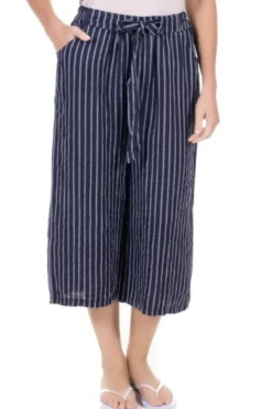 Online Angela Mara Stripe Linen Crop Pants|