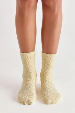 Sale Z Supply Stripe Plush Socks 2 Pack-Bone And Yellow|