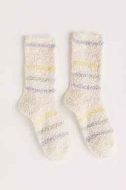 Sale Z Supply Stripe Plush Socks 2 Pack-Bone And Yellow|