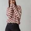 Outlet Indi & Cold Stripe Sweater-Ecru|