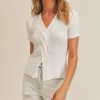 Outlet Sage The Label Swift Stroll Twist Front Knit Top|