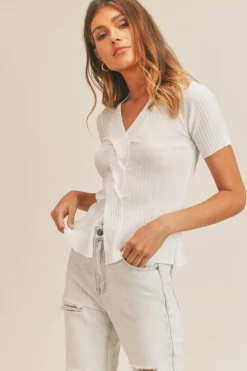 Outlet Sage The Label Swift Stroll Twist Front Knit Top|