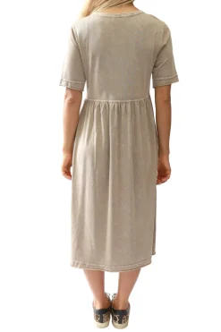 New RD Style Tan Acid Wash Midi Dress|