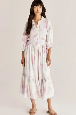 Outlet Z Supply Tanya Watercolor Maxi Dress|