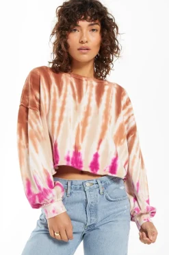 Online Z Supply Tempest Sorbet Skies Tie-Dye Pullover-Sahara|