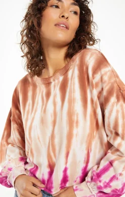 Online Z Supply Tempest Sorbet Skies Tie-Dye Pullover-Sahara|