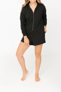 New Smash + Tess The Maybe Malibu Romper In Midnight Black|