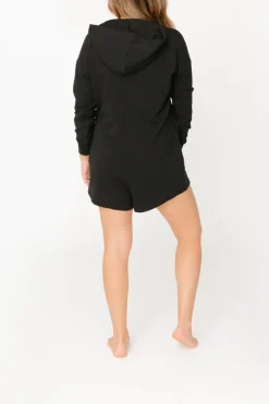 New Smash + Tess The Maybe Malibu Romper In Midnight Black|