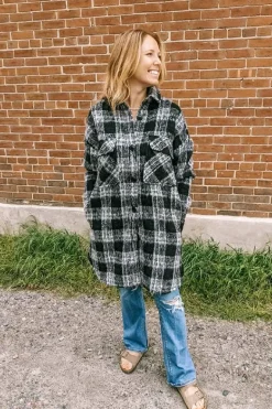 Best RD Style Tina Shacket-Black Plaid|