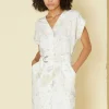 Cokluch Turquoise Mozaic Cream Dress|