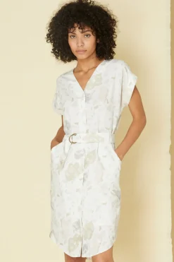 Cokluch Turquoise Mozaic Cream Dress|