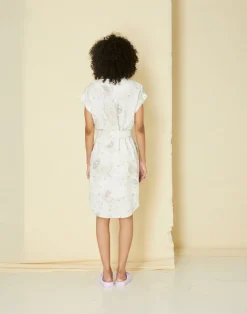 Cokluch Turquoise Mozaic Cream Dress|