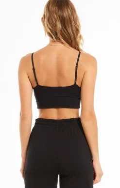 Outlet Z Supply Up All Night Rib Bra-Black|