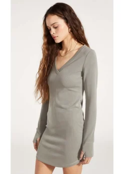 Outlet BB Dakota by Steve Madden V Specific Long Sleeve Bodycon Dress-Olive|Bb Dakota