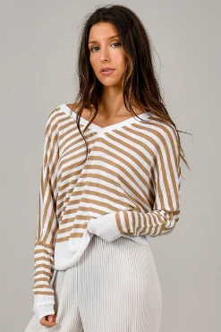 Online RD Style Vashti V-Neck Cardigan-Stripe|