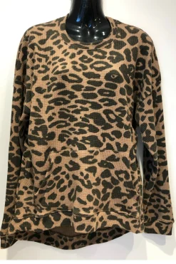 Clearance RD Style Waffle Knit Lounge Top-Leopard|