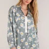 Z Supply Wanderer Daisy Shirt-Sage Ash|