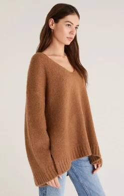 Outlet Z Supply Weekender Sweater-Camel Brown|