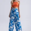 Lez a Lez Wide Leg Pant-Blue|