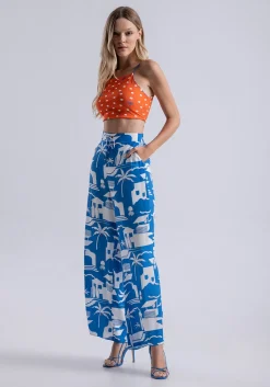 Lez a Lez Wide Leg Pant-Blue|
