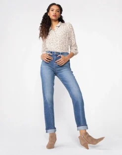 Outlet Unpublished Willa Super High Waist Mom Fit Straight Leg In Lapis|