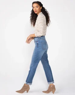 Outlet Unpublished Willa Super High Waist Mom Fit Straight Leg In Lapis|