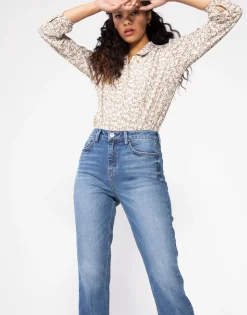 Outlet Unpublished Willa Super High Waist Mom Fit Straight Leg In Lapis|
