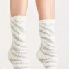 Hot Z Supply Zebra Plush Socks-Bone|