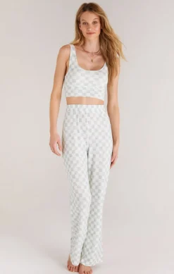 Clearance Z Supply Zoe Checker Tank Bra-Cloud Dancer|